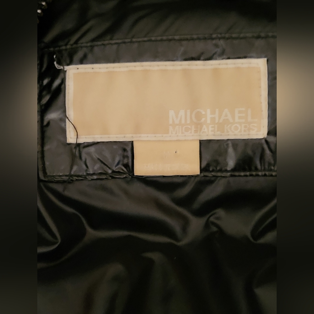 Michael Kors Shiny Black Puffer Coat - Picture 2 of 5